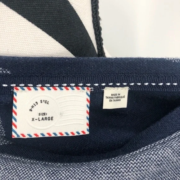Anthropologie 9 H15 Stcl Navy Metallic Dot Top XL - Picture 2 of 8